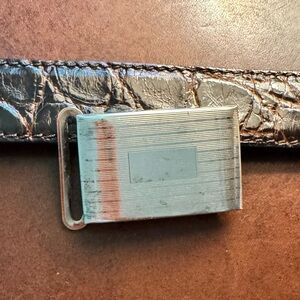 Ralph Lauren Engine-Turned Sterling Silver Belt Buckle